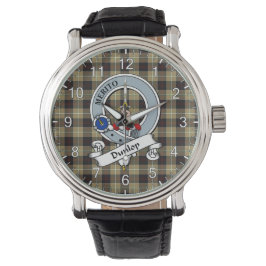 Klassisk tidslös Klan Dunlop Hunting Badge Tartan Armbandsur