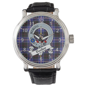 Klassisk tidslös Klan Dunlop Modern Badge Tartan Armbandsur