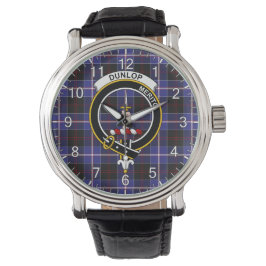 Klassisk tidslös Klan Dunlop Modern Tartan Badge Armbandsur