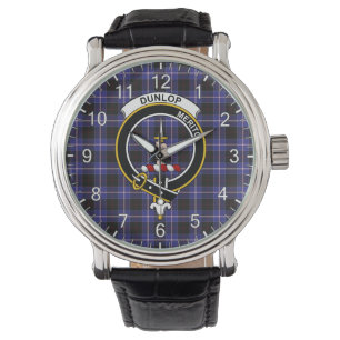 Klassisk tidslös Klan Dunlop Tartan Badge Play Armbandsur