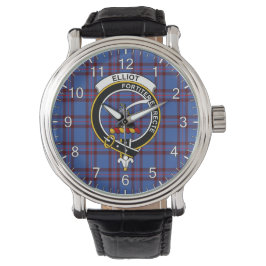 Klassisk tidslös Klan Elliot Tartan Badge Play Wa Armbandsur