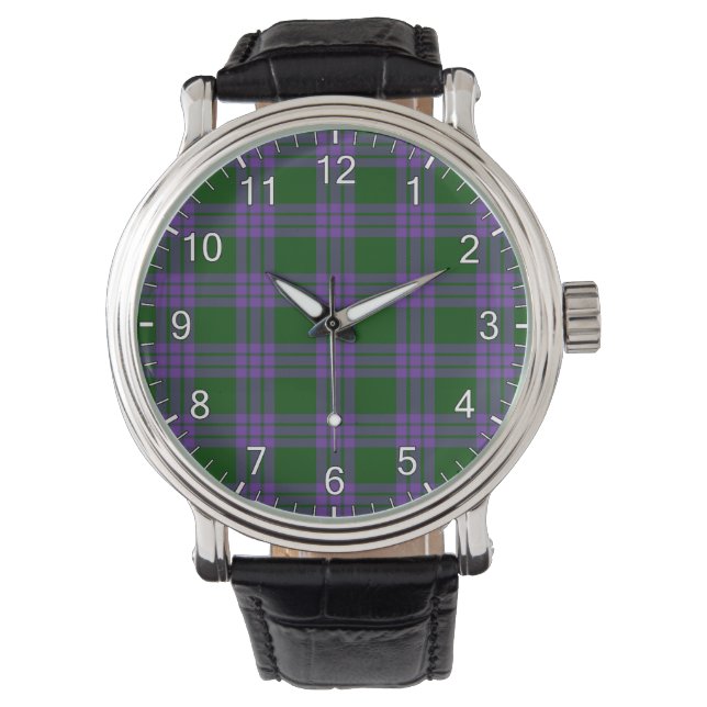 Klassisk tidslös Klan Elphinstone Tartan Play Gif Armbandsur (Framsida)