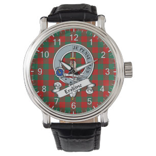 Klassisk tidslös Klan Erskine Badge Tartan Watch Armbandsur