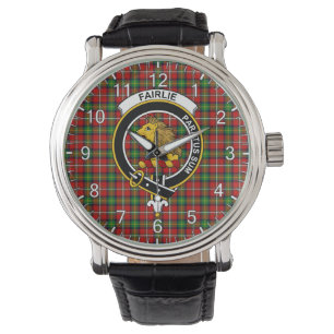 Klassisk tidslös Klan Fairlie Tartan Badge Play Armbandsur