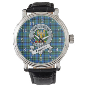 Klassisk tidslös Klan Falconer Badge Tartan Watch Armbandsur