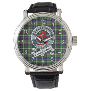 Klassisk tidslös Klan Farquharson Badge Tartan Armbandsur
