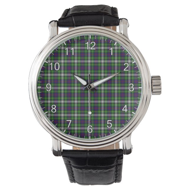 Klassisk tidslös Klan Farquharson Tartan Play Armbandsur (Framsida)