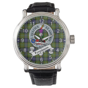 Klassisk tidslös Klan Ferguson Badge Tartan Watch Armbandsur