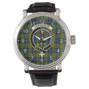 Klassisk tidslös Klan Ferguson Tartan Badge Play Armbandsur