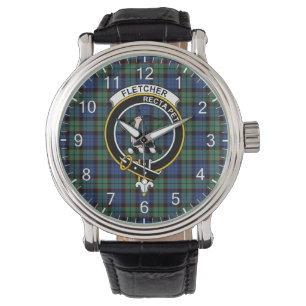 Klassisk tidslös Klan Fletcher Tartan Badge Play Armbandsur