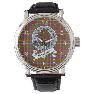 Klassisk tidslös Klan Forrester Badge Tartan Watch Armbandsur