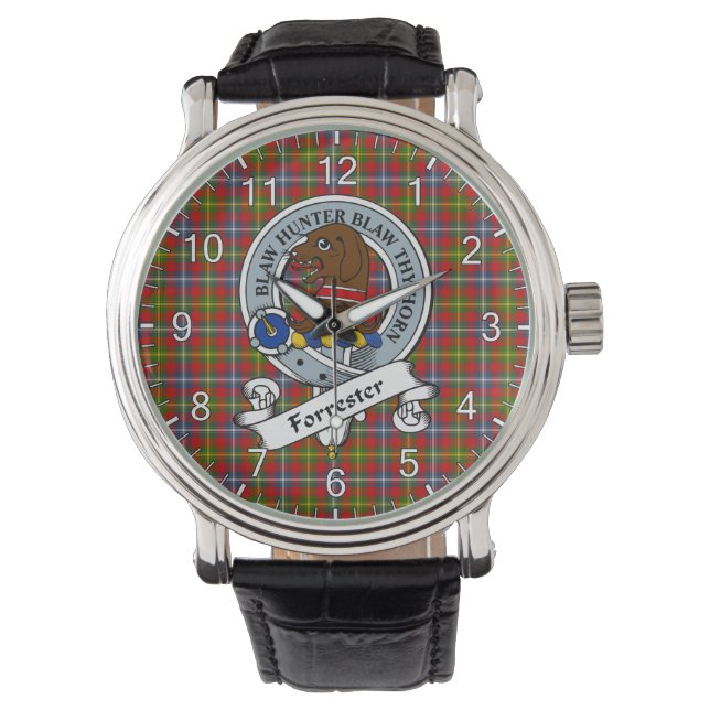 Klassisk tidslös Klan Forrester Badge Tartan Watch Armbandsur (Framsida)