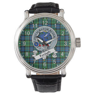 Klassisk tidslös Klan Forsyth Ancient Badge Tartan Armbandsur
