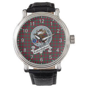 Klassisk tidslös Klan Fotheringham Badge Tartan Armbandsur