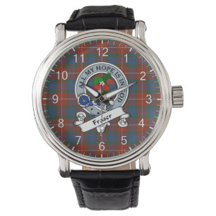 Klassisk tidslös Klan Fraser Ancient Badge Tartan Armbandsur