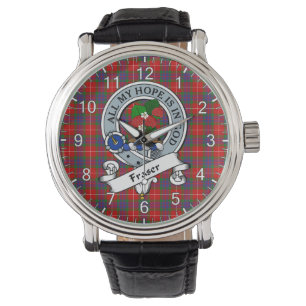 Klassisk tidslös Klan Fraser Badge Tartan Watch Armbandsur