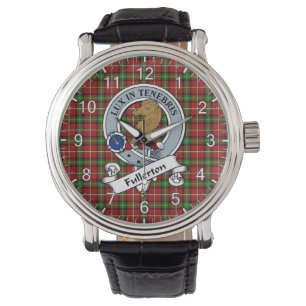 Klassisk tidslös Klan Fullerton Badge Tartan Watch Armbandsur