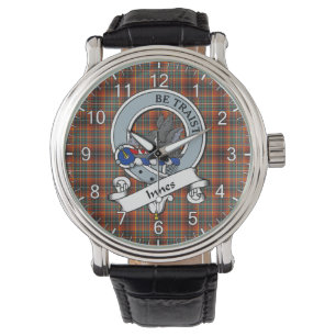 Klassisk tidslös Klan Innes Ancient Badge Tartan Armbandsur