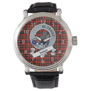 Klassisk tidslös Klan Innes Badge Tartan Watch Armbandsur