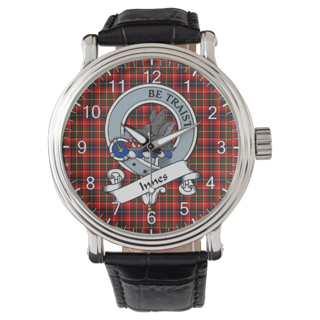 Klassisk tidslös Klan Innes Badge Tartan Watch Armbandsur (Framsida)