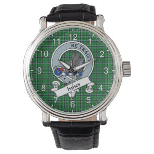 Klassisk tidslös Klan Innes Hunting Badge Tartan Armbandsur