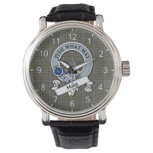 Klassisk tidslös Klan Irvine Badge Tartan Armbandsur
