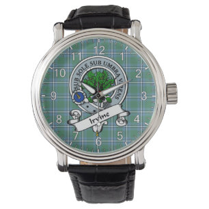 Klassisk tidslös Klan Irvine Badge Tartan Watch Armbandsur