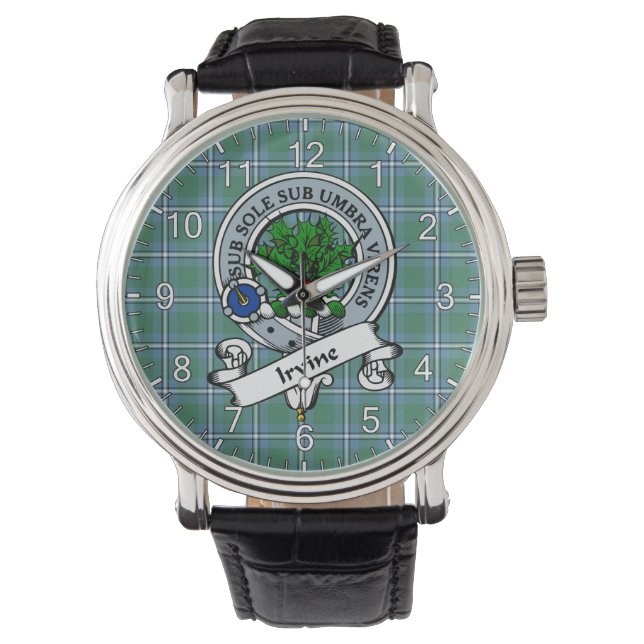 Klassisk tidslös Klan Irvine Badge Tartan Watch Armbandsur (Framsida)