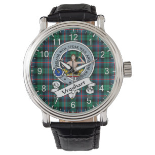 Klassisk tidslös Klan Urquhart Modern Badge Tartan Armbandsur