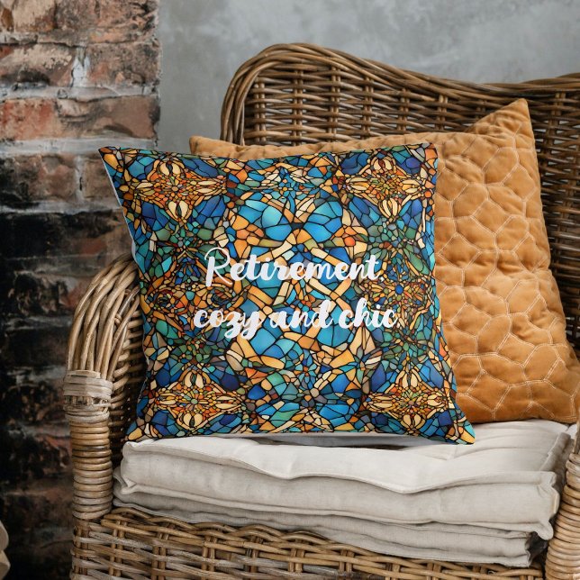 Klassisk tile Pension-gåva till Mamma Hennes Kudde (Classic Antique Tile Retirement Gifts for Mom Her)