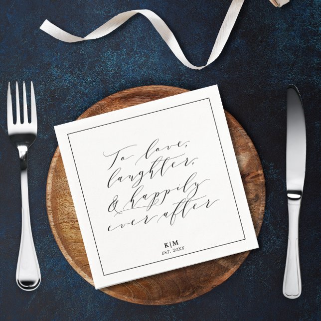 Klassisk till Kärlek Skrattcitat Bröllop Papper Pappersservett (Skapare uppladdad)