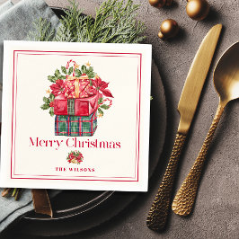 Klassisk tilldelad Helgdag för Presenter-jul Pappersservett