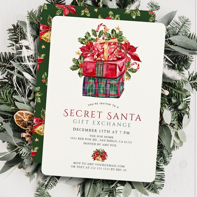 Klassisk tilldelad Julfest för Presenter-jul Inbjudningar (Skapare uppladdad)