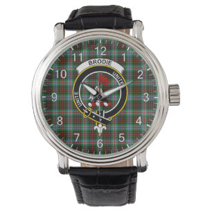 Klassisk timofri Klan Brodie Tartan Badge Play Armbandsur