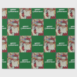 Klassisk tomte - kolla det två gånger Helgdag Grön Presentpapper