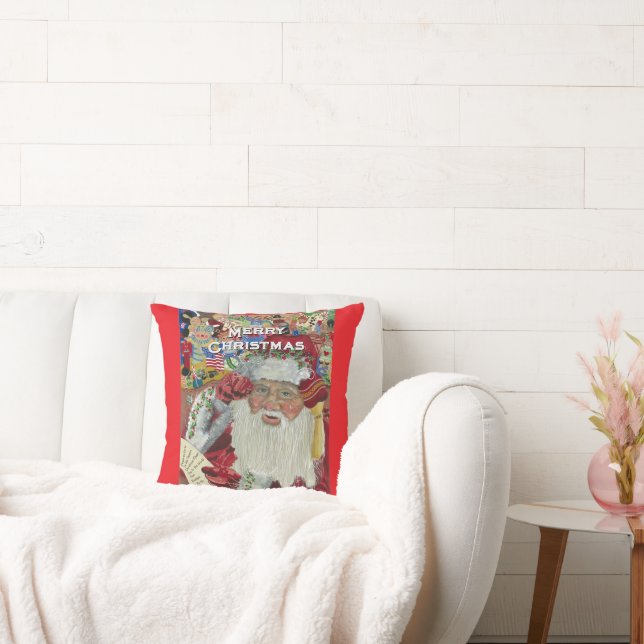 Klassisk tomte - kolla det två gånger Helgdag Red Kudde (Soffa)