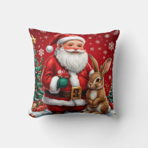 Klassisk tomte med kanin kudde