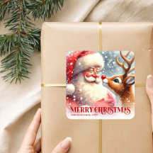 Klassisk Tomte och Rudolf Personlig Present Kliste