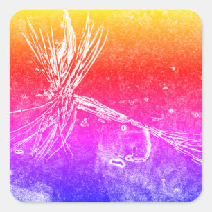 Klassisk torrflygning mönster för fiske efter örin fyrkantigt klistermärke