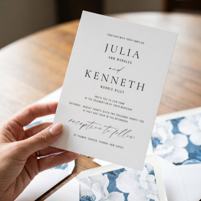 Klassisk traditionell svart-vit bröllopsfest inbjudningar (Skapare uppladdad)