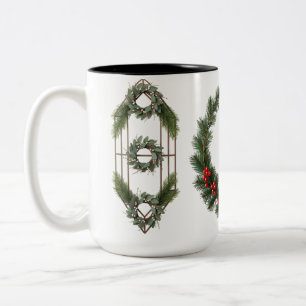 Klassisk trädsutandning med två ton Mugg - Rustic