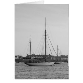Klassisk träyacht hälsningskort