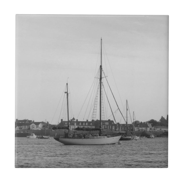 Klassisk träyacht kakelplatta (Framsidan)