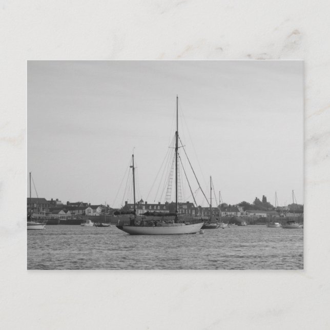 Klassisk träyacht vykort (Framsida)