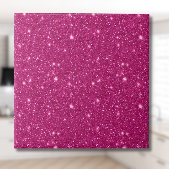 Klassisk trendig rosa glitterstil för Alla hjärtan Kakelplatta (Skapare uppladdad)