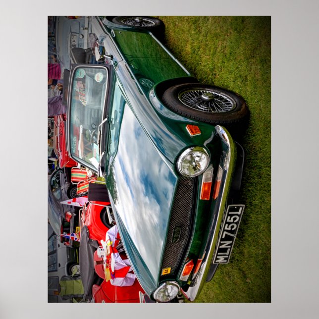Klassisk triumph TR6-sportbil Poster (Framsidan)