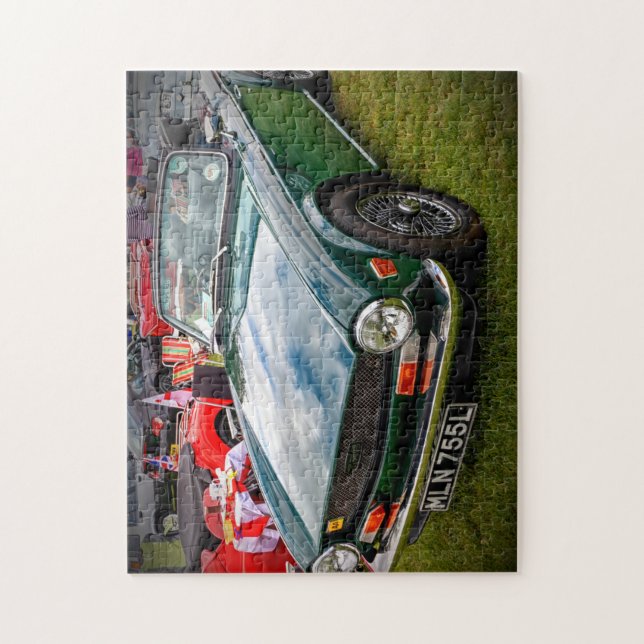 Klassisk triumph TR6-sportbil Pussel (Vertikal)