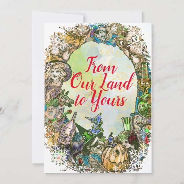 Klassisk Trollkarlen från Oz Jul för hela familjen Anteckningskort (Framsida)