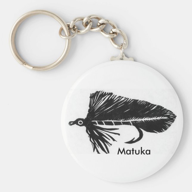 Klassisk Trout Fly Keychain "Black Matuka" Nyckelring (Framsidan)
