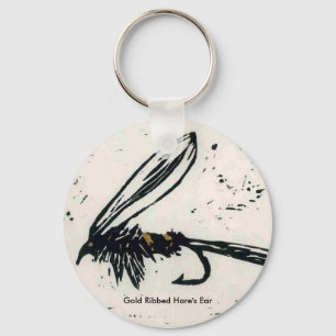 Klassisk Trout Fly Keychain Hare's Öar Blöt Fly Nyckelring
